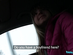 Leie, Auto, Süss, Hundestellung, Geld, Im freien, Pov, Öffentlich