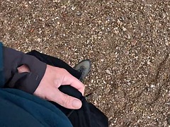 Leie, Strand, Grosser schwanz, Geschnappt, Schwul, Masturbation, Im freien, Pov