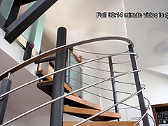 After shower babe is carnal with old sleepy head in the morning