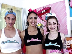 フェラチオ, 口内発射, グループ, ラティーナ, なめる, オージー, タトゥー, ティーン