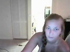 Enthousiasteling, Blond, Pijpbeurt, Hondjeshouding, Alleen, Tiener, Webcamera