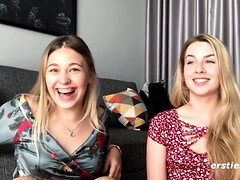 russian whores Eat Each Other Out - Blonde shaved lesbian babes fingering each other