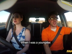 Amateur, Chica, Coche, Europeo, Pajear, Al aire libre, Realidad, Pelirrojo