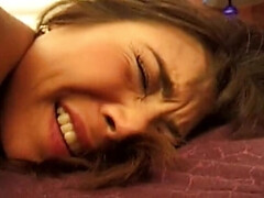 Asian teen gets ass pounded hard after fingering her tight pussy