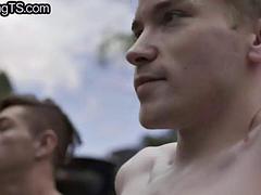 Cockhungry TS babe mouthfucked by lover