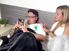 デカチン, デカパイ, ブロンド, フェラチオ, キス, オマンコ, ラフ, 濡れ