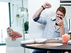 Playful blonde with big ass Dixie Lynn rides on a long dong