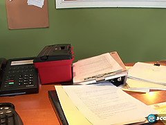 デカパイ, フェラチオ, イく瞬間, 手コキする, ヒール, オフィス, ハメ撮り, 赤毛