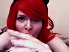 Pijpbeurt, Roodharige vrouw, Speelgoed, Webcamera