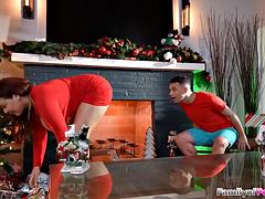 I anal fucked my big tits stepmom Natasha Nice on Christmas