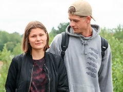 Kont, Blond, Handbeurt, Zoenen, Likken, Buiten, Geschoren, Tiener