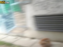 Bruinharig, Sperma in gezicht, Hakken, Doordringend, Openbaar