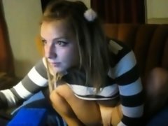 Enthousiasteling, Bruinharig, Masturbatie, Tiener, Webcamera