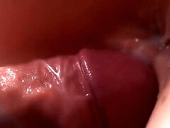 Amateur, En gros plan de très près, Couple, Éjaculation interne, Chatte, Russe, Mouillée, Épouse