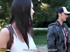 美女, 浮気者, イく瞬間, 露出狂, 彼女, グループ, 三人, オッパイの