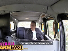 Lucky guy fucks hot brunette in a fake taxi video