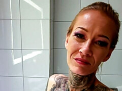 Inked-up, rough-looking bitch Amanda Doll gets fucked in POV