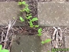 Asian teens urinating