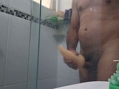 Besamung, Spermaladung, Schwul, Behaart, Masturbation, Milf, Dusche, Solo