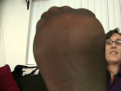 Pov foot worship, pantyhose fetish, nylon feet