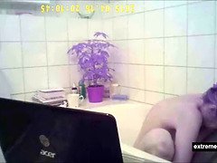 Enthousiasteling, Hd, Rijpe lesbienne, Moeder, Naakt, Douche, Spion, Bekijker